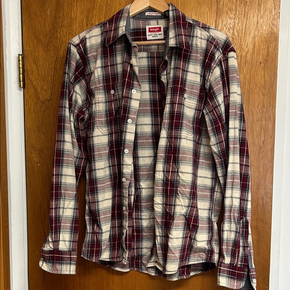Wrangler Red and White Plaid Shirt